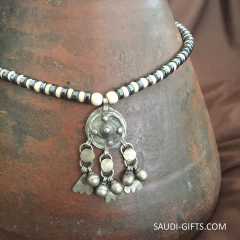 Necklace with old Bedouin with Hematite