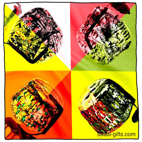 Annada Silk Art Scarf 'Kingdom of Fez - Tarboosh'