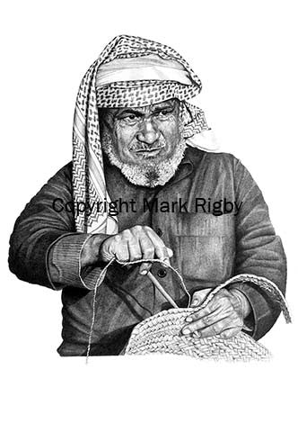 Pencil Drawing 'Basket Weaver - Janadriyah'