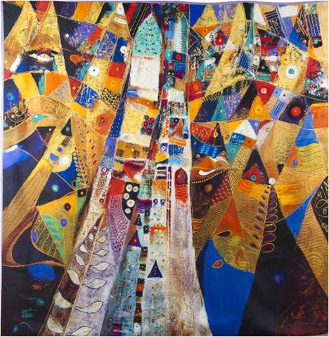 Annada Silk Art Scarf 'Escalation'