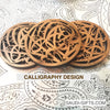 Wooden Coaster with Calligraphy