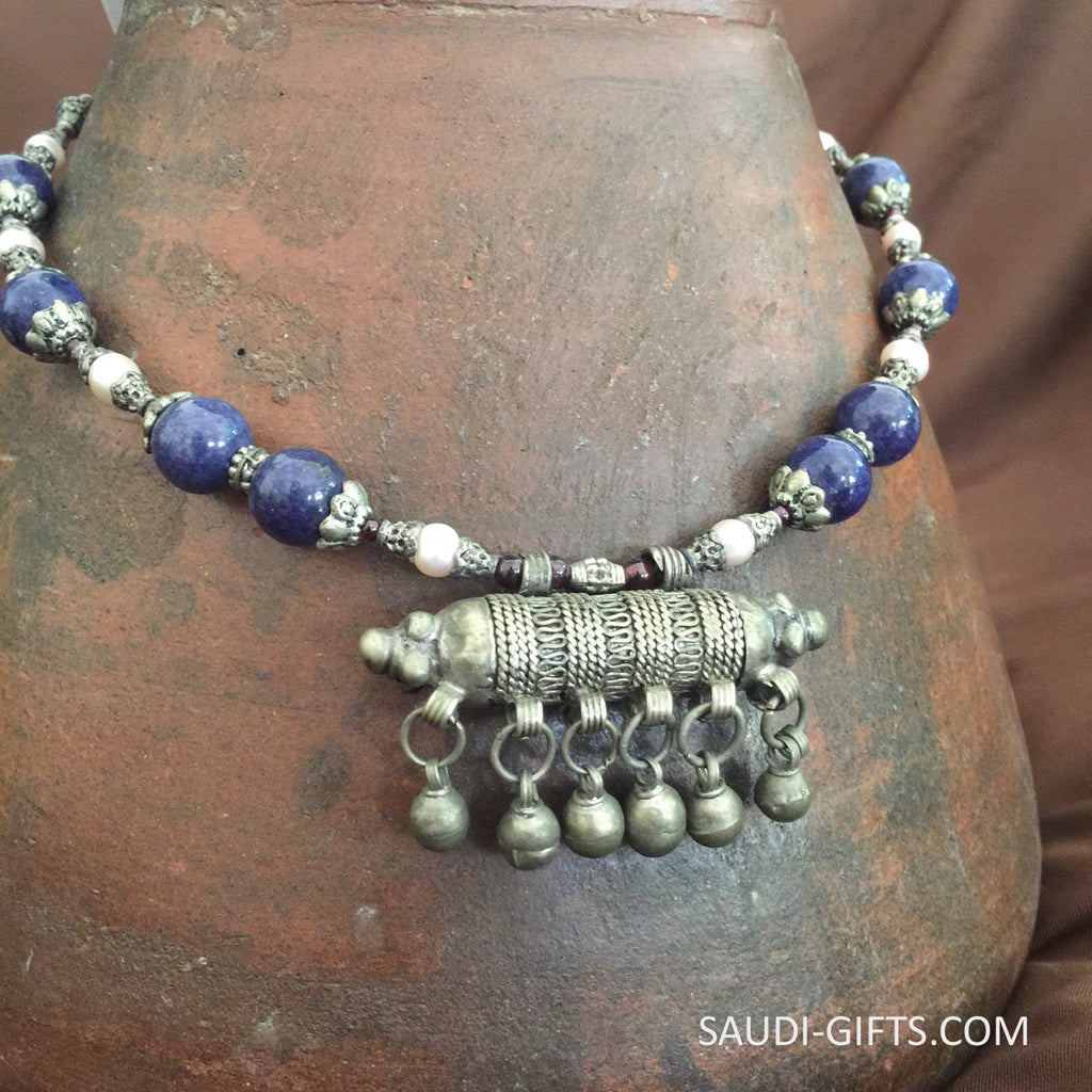 Genuine Antique Bedouin necklace with Lapis
