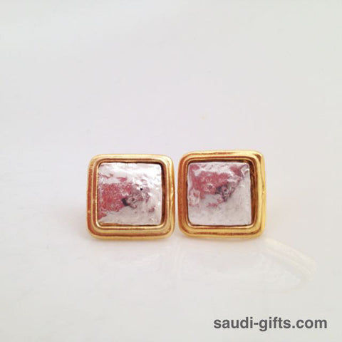 Silver Gold Stud Earrings