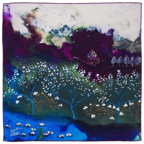 Annada Silk Art Scarf 'Serene'