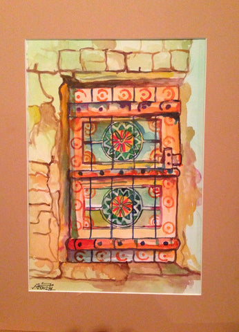 Traditional Saudi door II - watercolour