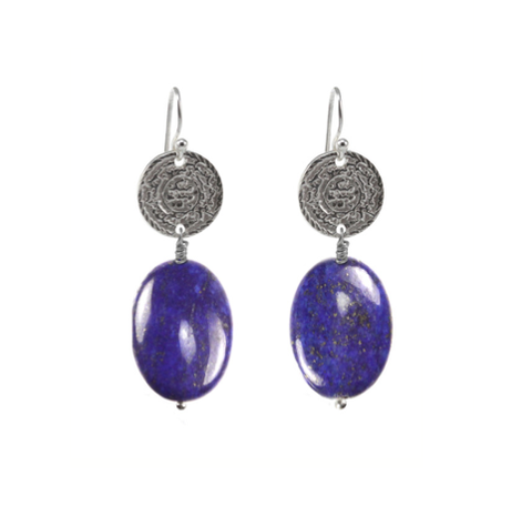 Hope Earrings with Lapis & Rumi Poetry