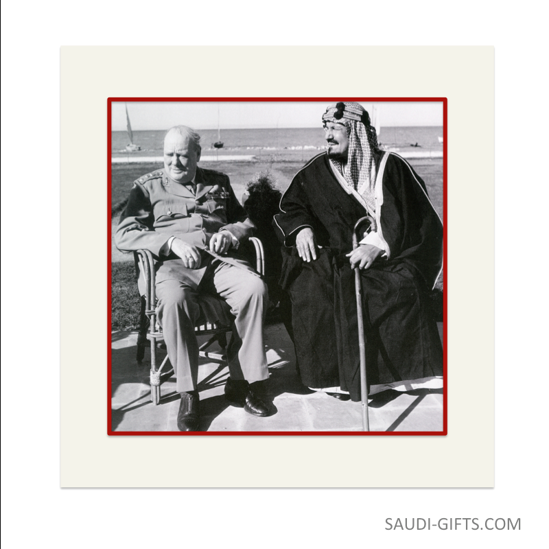 Historical Reproduction "King Abdulaziz with Prime Minister Churchill"